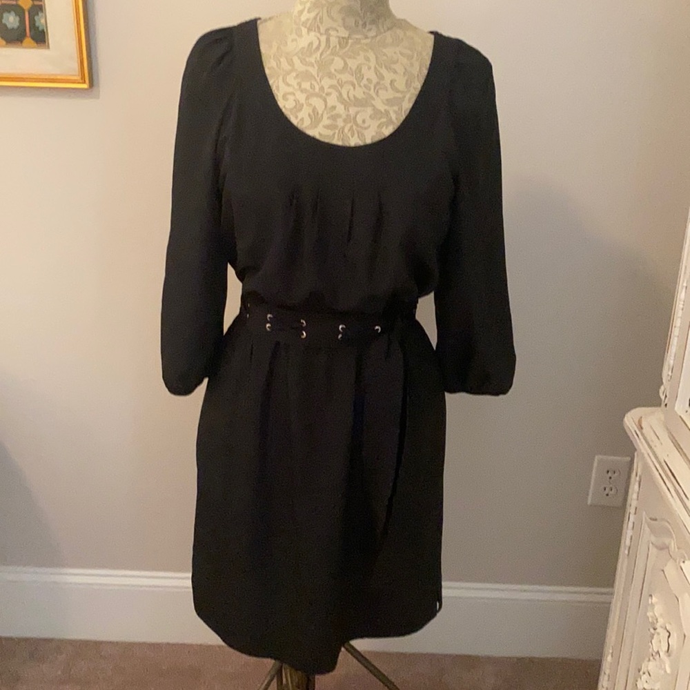 White house black market belted dress